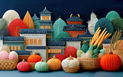 农贸产品丰收三维场景