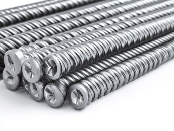 螺纹钢筋冷色调建筑场景