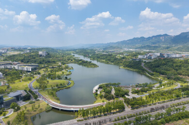 重庆两江协同创新区明月湖航拍