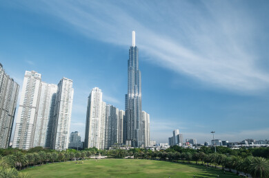 越南胡志明市地标大厦城市天际线风光