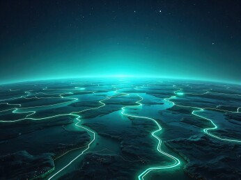 夜空下的光辉河流