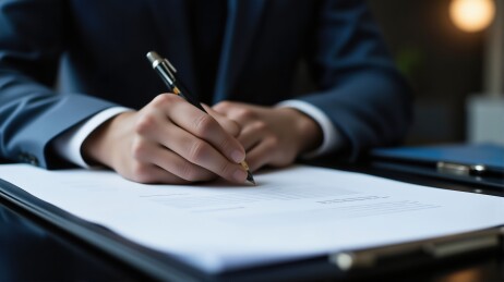 商务人士签署文件