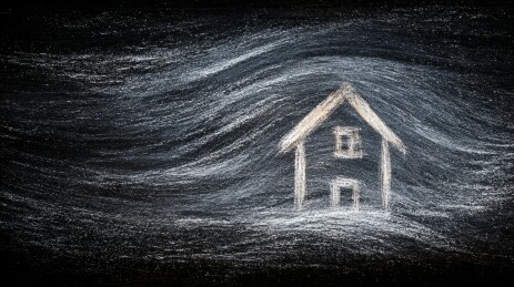 在有质感的黑板上画出家素描