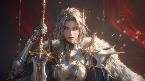 动漫风格的英勇女战士