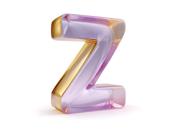 3D立体紫色水晶字母Z