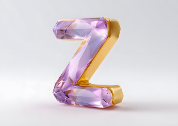 3D立体紫色水晶字母Z