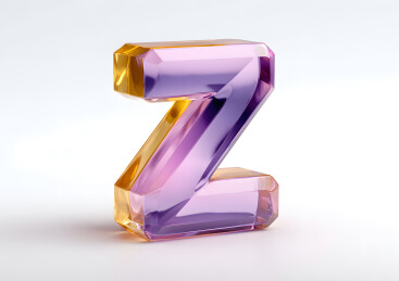 3D立体紫色水晶字母Z