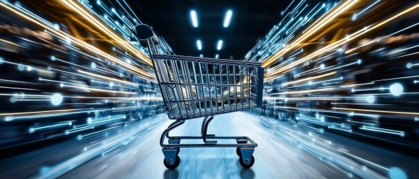 购物车科技感商超购物场景
