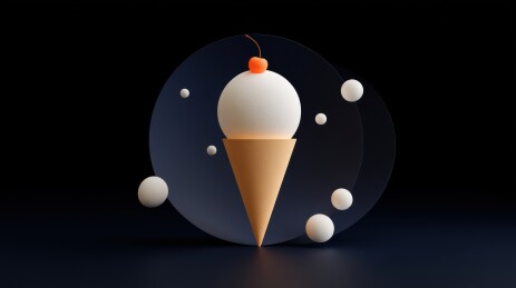 简约风格的冰淇淋艺术插图