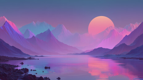 数字艺术晨光山景