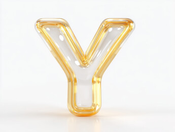 金色透明字母Y