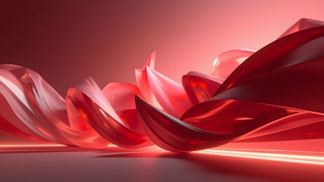 红色抽象流动艺术