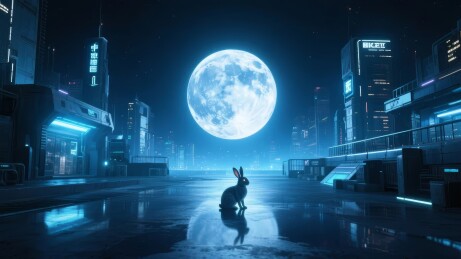 赛博兔科幻场景