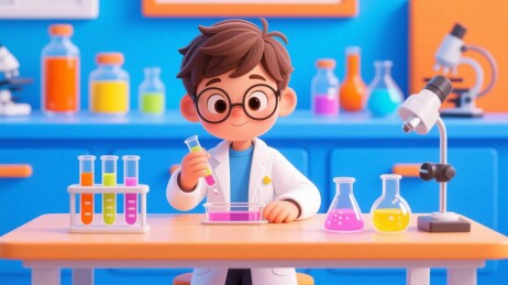 科学实验卡通人物