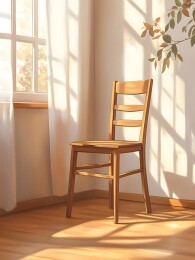 柔光下的复古木椅