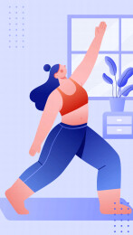 时尚美女人物室内瑜伽