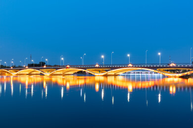 北京市通州区运通桥夜景风光