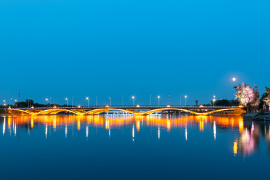 北京市通州区运通桥夜景风光