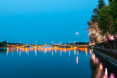 北京市通州区运通桥夜景风光