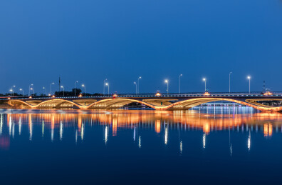 北京市通州区运通桥夜景风光