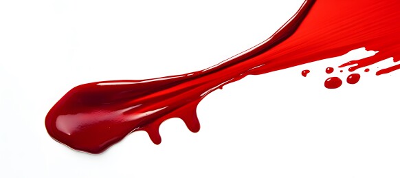 红色颜料飞溅白底抽象艺术