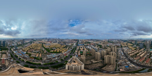 中国山东省日照市720度全景高楼大厦建筑