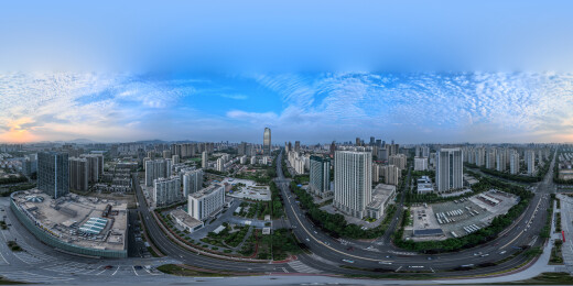 中国山东省日照市720度全景高楼大厦建筑