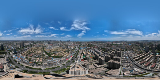 中国山东省日照市720度全景高楼大厦建筑