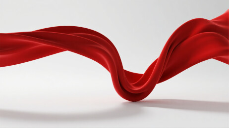 飘动的丝绒红绸