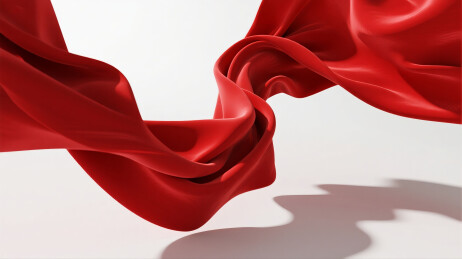 飘动的丝绒红绸