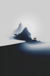 水墨山峦意境图