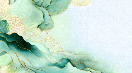 碧玉流金水墨画