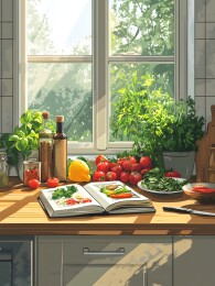 阳光下的健康食谱书