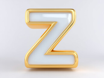 金色字母Z的特写