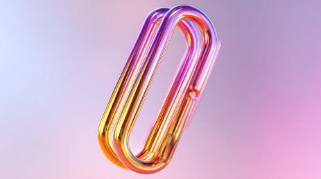 彩虹色金属回形针的抽象艺术