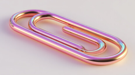 虹彩金属质感回形针特写