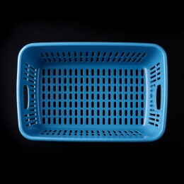 蓝色塑料镂空收纳筐