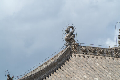 山西运城万荣稷王庙建筑局部庑殿顶