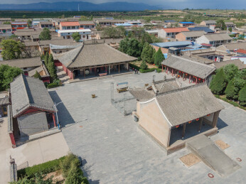 山西运城万荣稷王庙无人机鸟瞰 