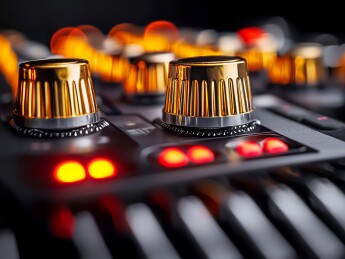 音频旋钮金属感调音台场景