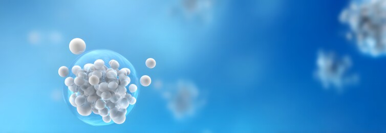 蓝色背景下的细胞群