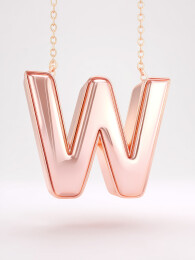 金色字母W吊坠