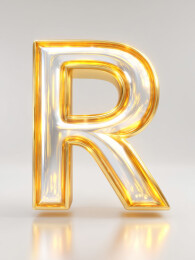 金色光泽字母R