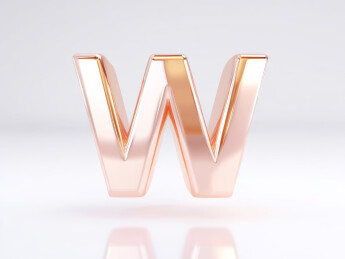 金色立体字母W展示