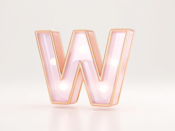 粉色发光字母W