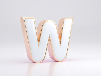 金色边框的字母W