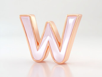 金色字母W的艺术展示