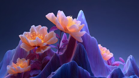 梦幻光影山峰奇葩