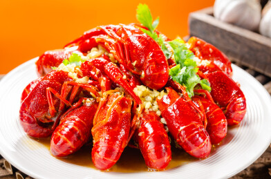 美味的宵夜蒜蓉小龙虾