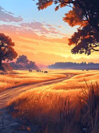 晨光中苏醒的草原